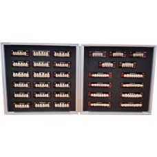 Kulzer Delara 6/8 Acrylic Teeth Range - Aluminium Display Case ‐ Living Mould Case - Standard Setup Shade A3 (Shade can be changed if needed) - (23 Ants & 8 Post Sets) - 66077519